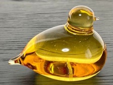 Iittala Oiva Toikka Nuutajärvi Pulmu (Snow Bunting) yellow Glass Bird F/S