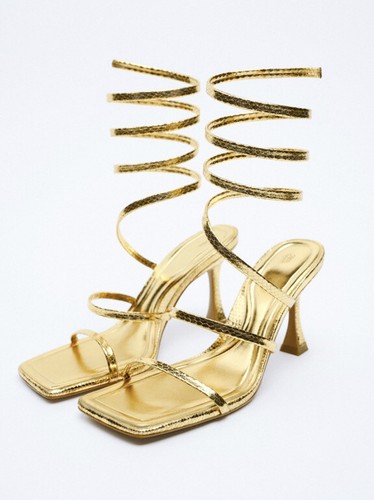 Zara heeled spiral sandals - spiral,