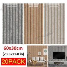 3D Wood Slats Self-Adhesive PVC Cladding Wall Panels for Kitchen Bathroom 60PCS