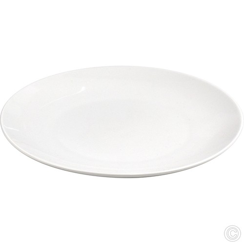 White porcelain coupe plates - porcelain,