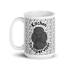 Black Standard Poodle Dog Kitchen Snoopervisor Mug 15 oz Cup Gift