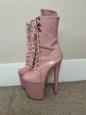 pole dancing boots, 8 Inch Club Hella Heels, Lipkit Collection. Pink Size 3