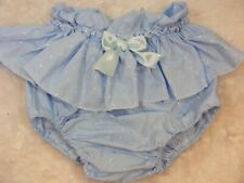 ADULT BABY SISSY blue broderie anglais  DIAPER nappie COVER PANTIES  OPT LININGS
