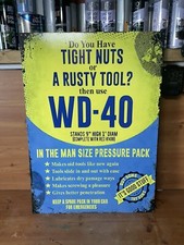 WD-40 TIGHT NUTS Funny Metal Signs Garage Shed Workshop Joke Man Cave Rude Sign