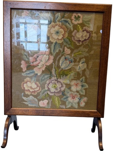 Vintage needlepoint fire - needlepoint,