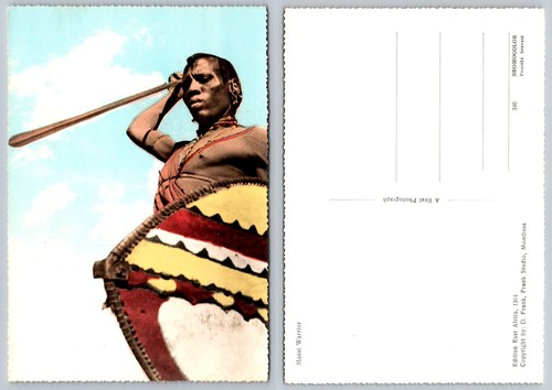 Masai warrior east africa rppc - africa,