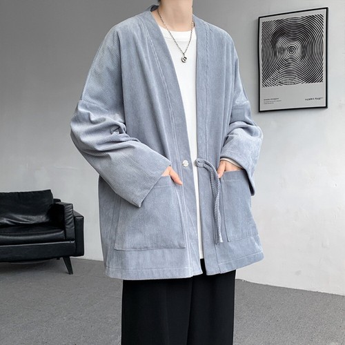 Men casual corduroy kimono - corduroy,