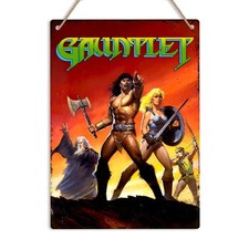Gauntlet Retro Gaming Metal Sign Wall Art Decor Print Arcade Atari Gamer Gift