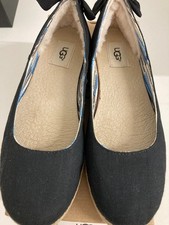UGG - BLACK CANVAS - SLIP ON SHOES - SIZE 7.5 UK - NEW WITH BOX