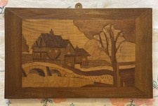 Vintage Inlaid Marquetry Wood