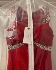 Illusion Red Prom Dress