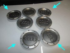 AUDI A3 A2 TT A6 A8 A4 GENUINE CENTRE CAPS BRUSHED ALUMINIUM WHEEL CAP ORIGINAL 