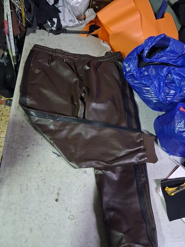 Mens leather dark brown sweat - brown,