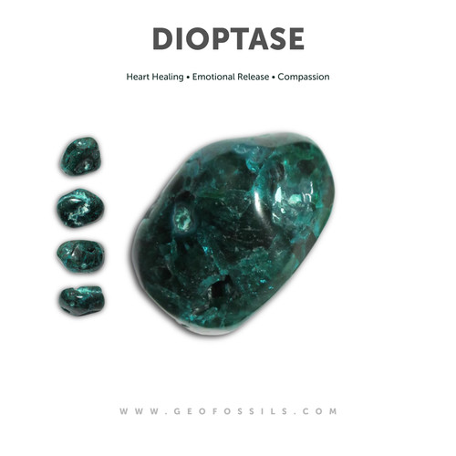 Dioptase tumble stone - dioptase,