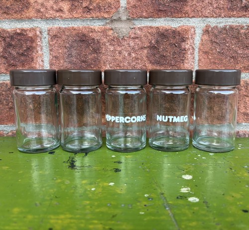 Vintage 1970s glass spice - vintage, jars