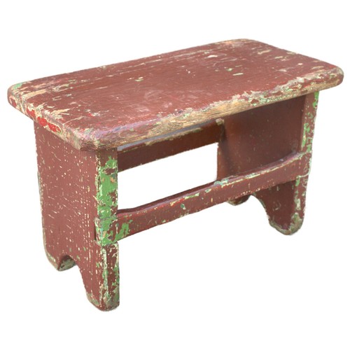 Antique old footstool stool