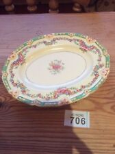 John Maddocks Ivory Ware Floral Platter Plate, Wild Roses Garland  8.7” X 6.6”