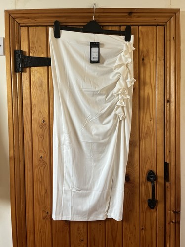 Cream ruffle new look midi - ruffle,