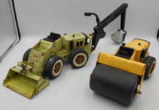 VINTAGE TONKA LOADER TRENCH DIGGER & ROAD ROLLER PLAYWORN PLEASE READ