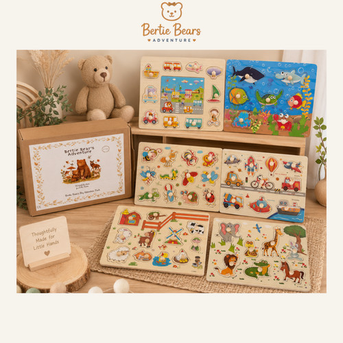 Montessori wooden jigsaw - wooden,