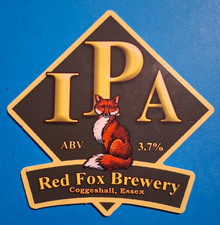 RED FOX brewery IPA pump clip cask real ale beer badge front Essex