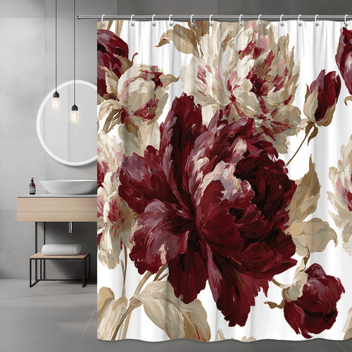 Burgundy floral shower - floral,
