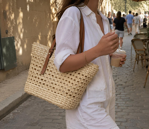 Large straw tote - straw, bag,