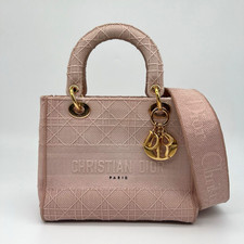Dior Lady Dior Medium D-Lite Bag Pink Cannage Gold Hardware