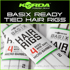 KORDA BASIX HAIR RIGS - READY TIED | NEW - ALL SIZES MICROBARBED/BARBLESS