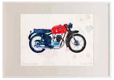 A2 Photo Frame MV Agusta 125TR 1954 Watercolour Print Ltd Edition