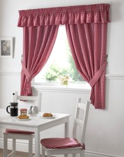 GINGHAM CHECK KITCHEN CURTAIN
