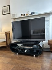 Tv Stand Black Acrylic Rounded