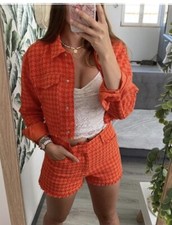 Zara Textured Tweed Orange