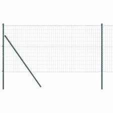 Fence with Posts Steel Fence Panels Outdoor Barrier Terrace Fencing  vidaXL