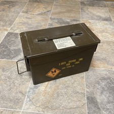 L4A4 Smoke 5 Gren Steel Ammo Box Military Storage Tool Metal Container Hinged