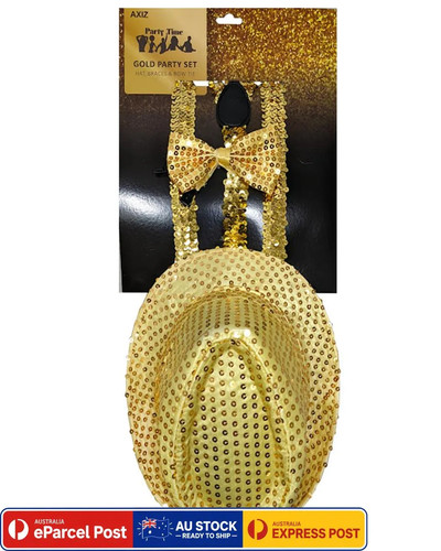 Tm437 sequins gold hat tie - sequins,
