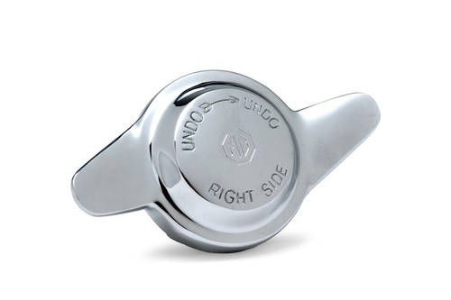Eared chrome spinner - eared, rh