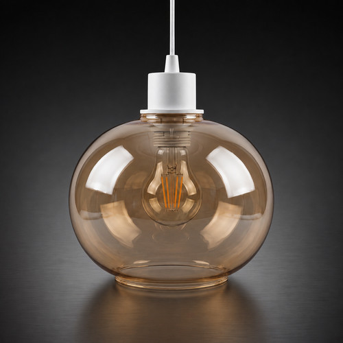 Retro amber glass lamp - glass,