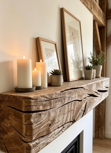 Custom oak mantle - mantle, pieces
