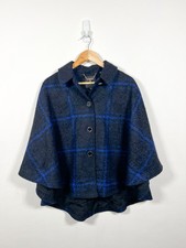 Ted Baker Cape Size Small Medium Navy Blue Wool Alpaca Blend Tweed Poncho