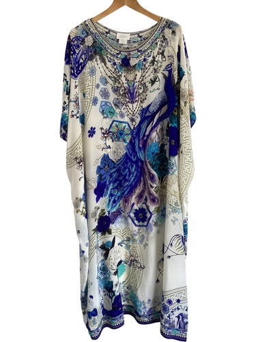 Camilla kaftan peacock print - peacock,