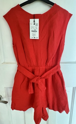 Zara red playsuit size for - size,