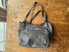 TEXIER GREY SOFT LEATHER HANDBAG UNDERARM STRAP BAG