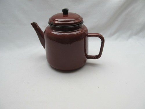 Vintage old brown enamel