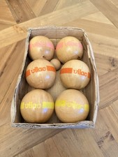 Set Of 7 vintage French Le Pétanque Jeu Wooden Boules By Vilac
