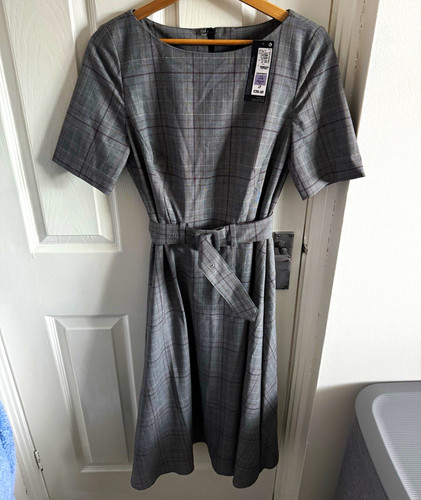 Collection grey check midi - m&s,