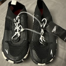 SPEEDO Fathom AQ Fitness Black W/ White Water Pool Swim Shoes Womens Sz 6 *Read
