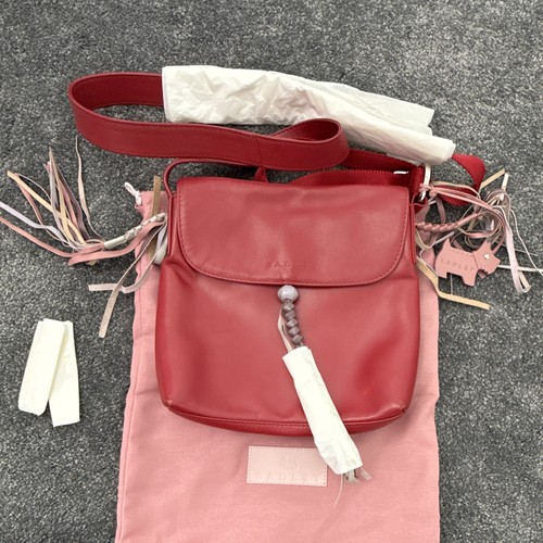 Radley red leather crossbody - red,