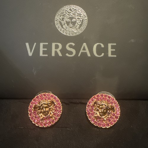Versace earrings metal - earrings, metal+pink