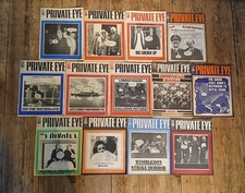 COLLECTION OF 13 VINTAGE PRIVATE EYE MAGAZINES 1970s 1973 JOB LOT